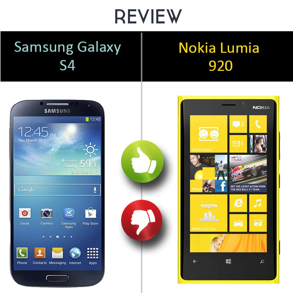 Samsung Galaxy S4 Vs Nokia Lumia 920