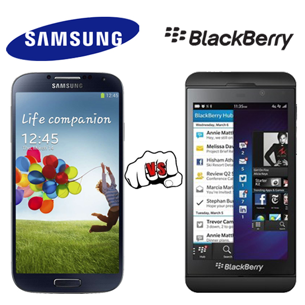 Samsung Galaxy S4 Vs Blackberry Z10